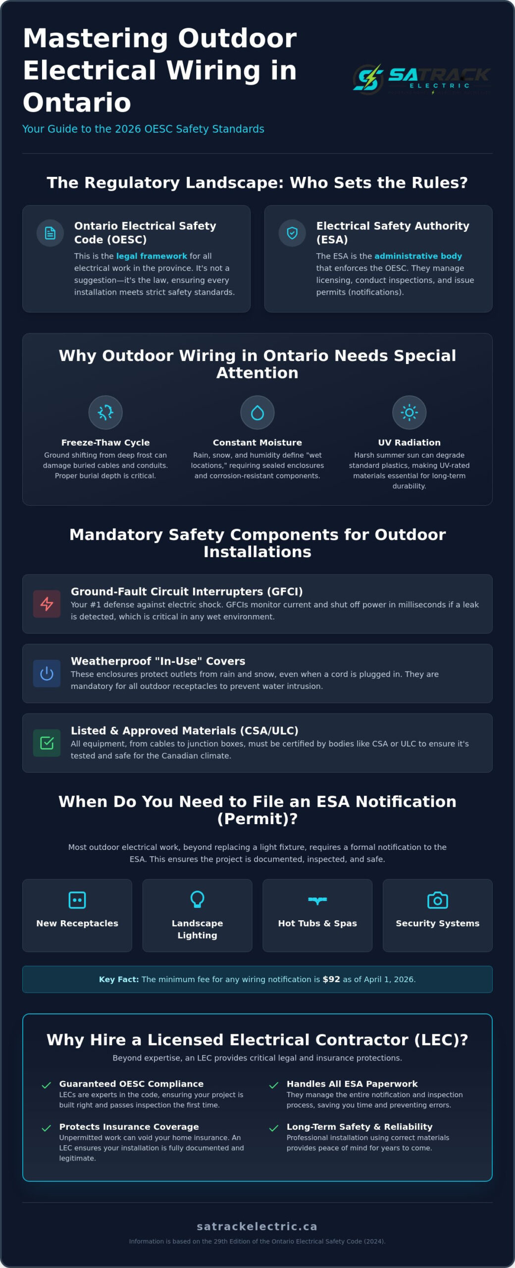 A Comprehensive Guide to Outdoor Electrical Wiring in Ontario (2026)