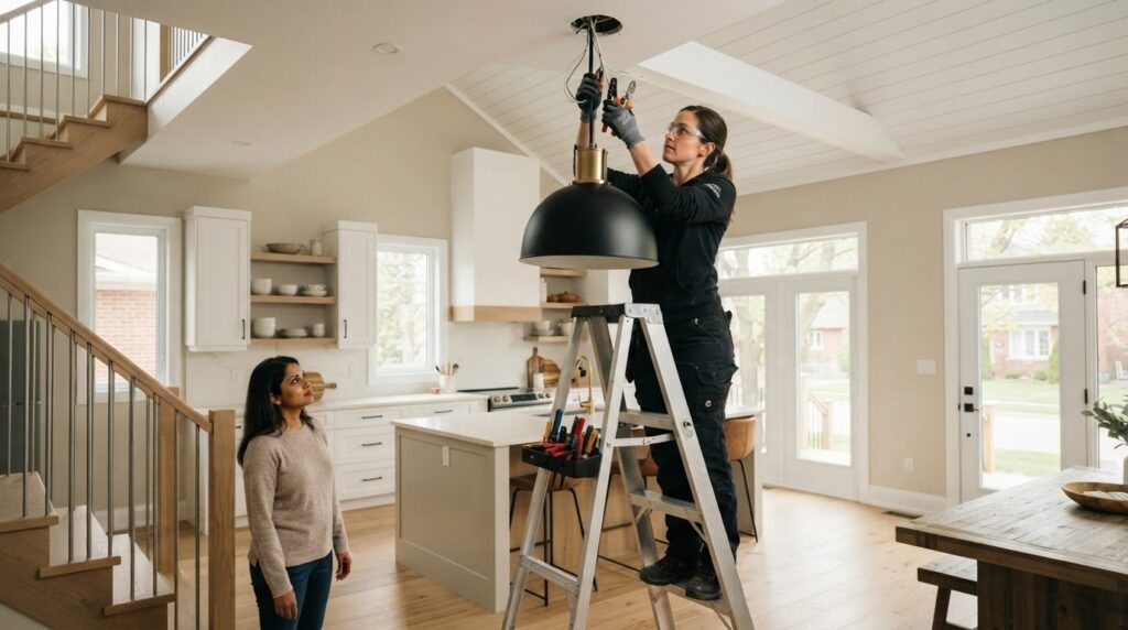 Light fixture installation in Trenton area